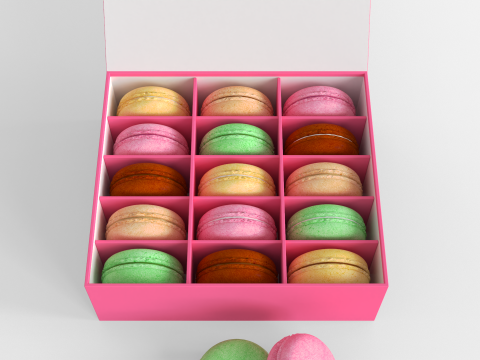 Macarons in a Box 3Dモデル