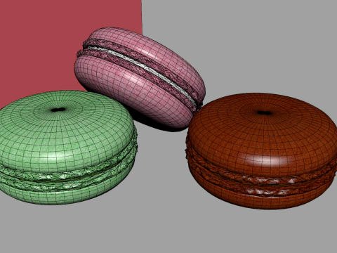 Macarons en bo&icirc;te Modèle 3D