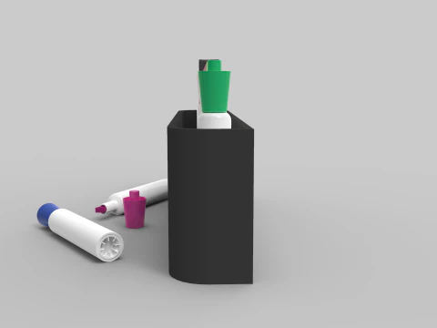 Pennarelli e gomma Modello 3D