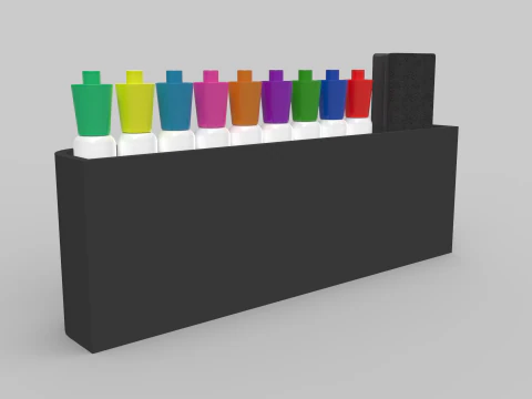 Pennarelli e gomma Modello 3D