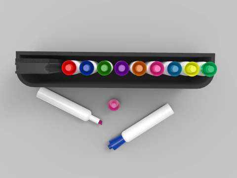 Pennarelli e gomma Modello 3D