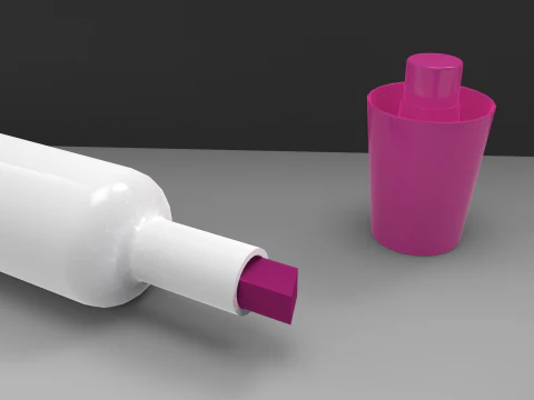 Pennarelli e gomma Modello 3D