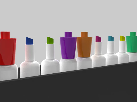 Pennarelli e gomma Modello 3D