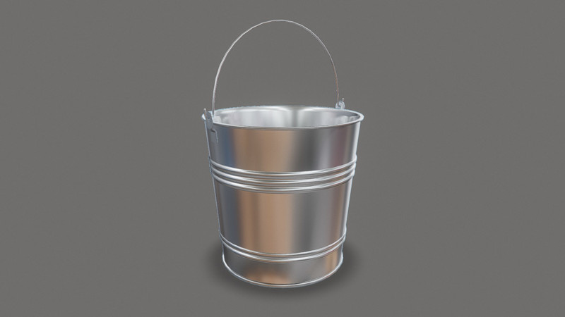 Metal Bucket 3D 模型 .c4d .max .obj .3ds .fbx .stl .blend 