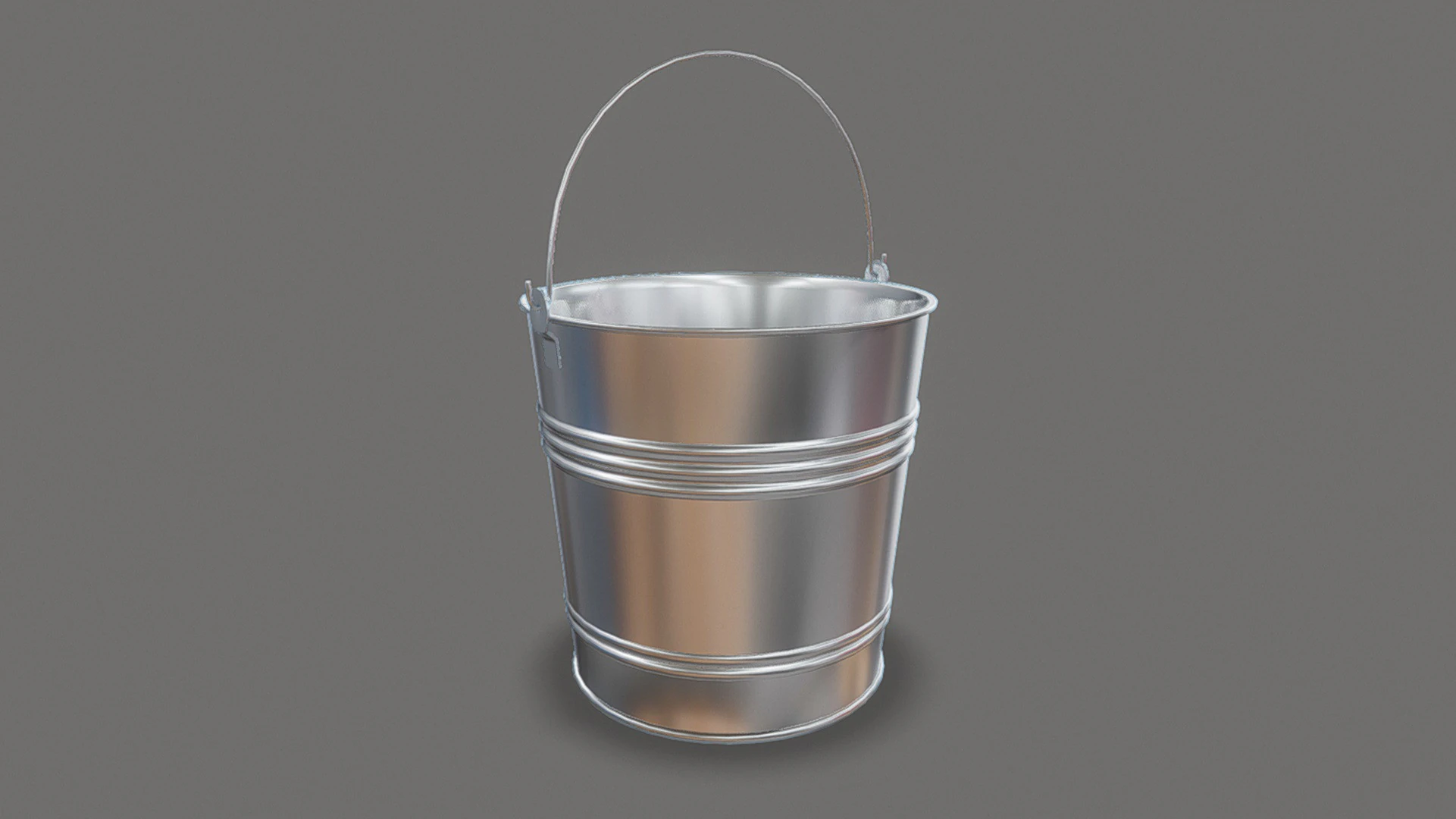 Metal Bucket 3D Model .c4d .max .obj .3ds .fbx .stl .blend 