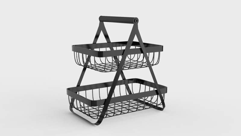 Metal Countertop Basket 3D Model .c4d .max .obj .3ds .fbx .stl .blend 