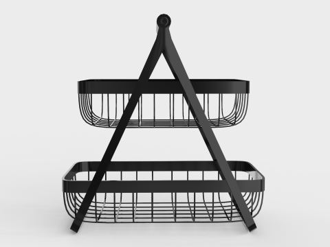 Metal Countertop Basket 3D Model