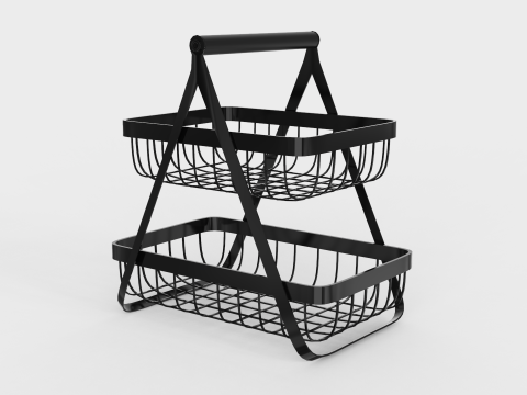 Metal Countertop Basket 3D Model