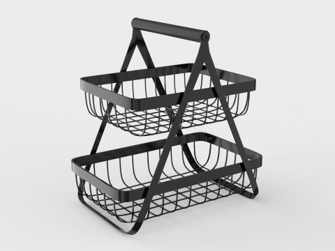 Metal Countertop Basket 3D Model