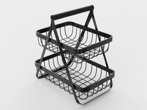 Metal Countertop Basket 3D Model