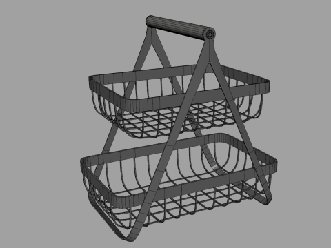 Metal Countertop Basket 3D Model