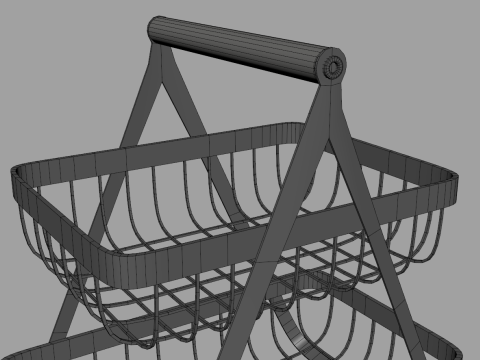 Metal Countertop Basket 3D Model