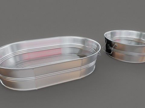 Metal Tubs - Round and Oval Modello 3D