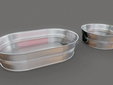 Banheiras de Metal - Redondas e Ovais Modelo 3D