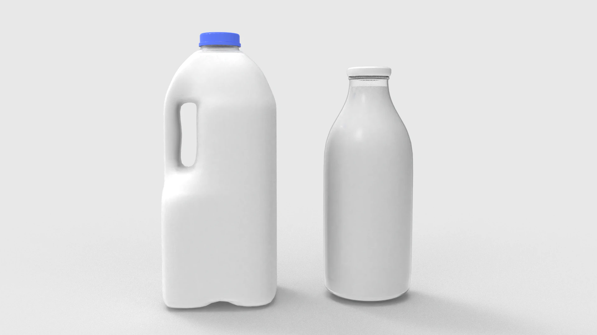 Milk Bottle and Pint 3D Model .c4d .max .obj .3ds .fbx .stl .blend
