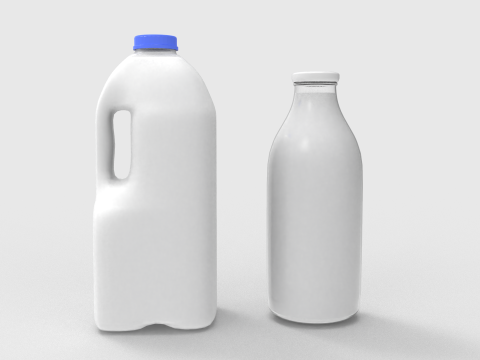 Milk Bottle and Pint Modello 3D