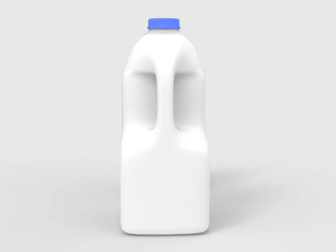 Milk Bottle and Pint 3D Model