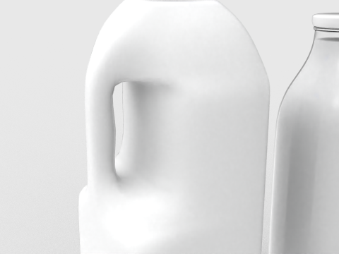 Milk Bottle and Pint 3D 模型