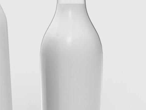 Milk Bottle and Pint 3D Model