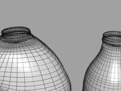 Milk Bottle and Pint 3D Model