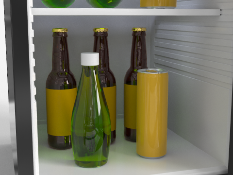 Mini Bar Fridge 3D Model