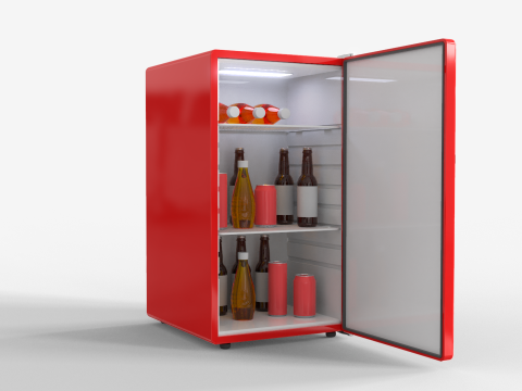 Mini Bar Fridge With Handle 3D Модель