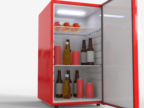 Mini Bar Fridge With Handle 3D Модель