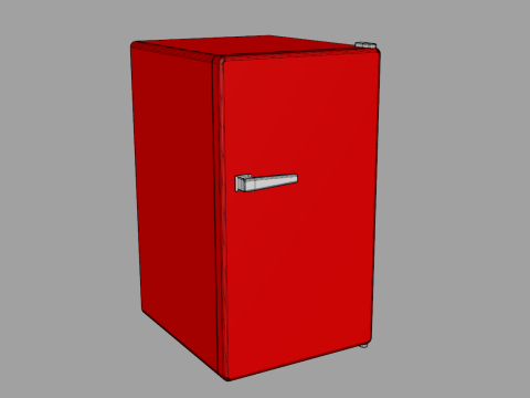 Mini Bar Fridge With Handle 3D Модель