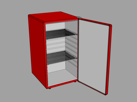 Mini Bar Fridge With Handle 3D Модель