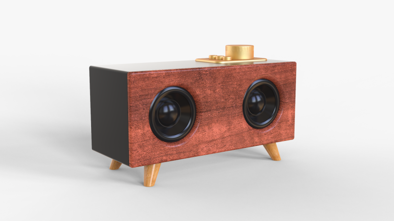 Mini Retro Speaker 3D 模型 .c4d .max .obj .3ds .fbx .stl .blend 