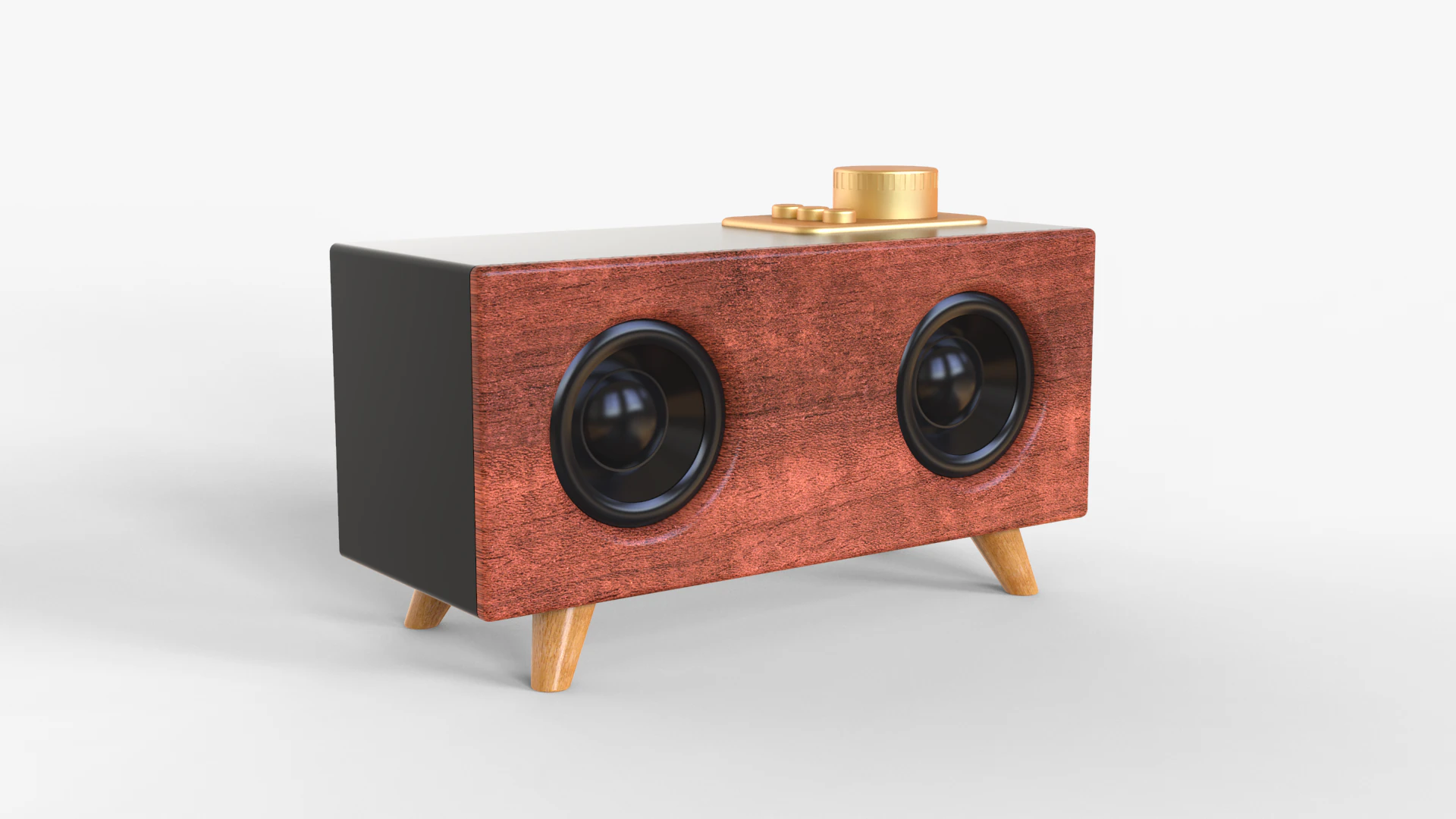 Mini Retro Speaker 3D Model .c4d .max .obj .3ds .fbx .stl .blend 