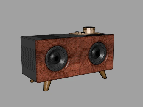 Mini Retro Speaker 3D Model