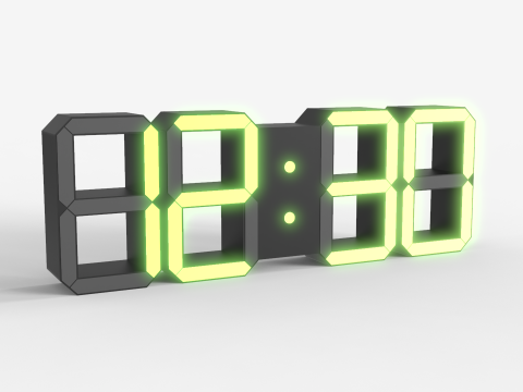 Minimalist Digital Clock 3D Модель
