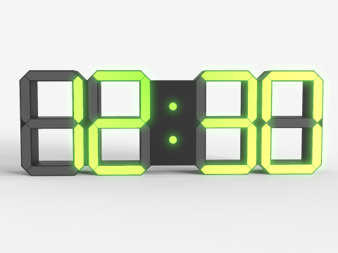 Minimalist Digital Clock 3D Model