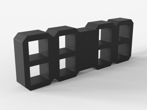 Minimalist Digital Clock 3D Model