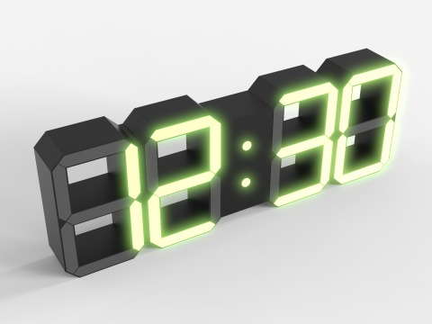 Minimalist Digital Clock 3D Model