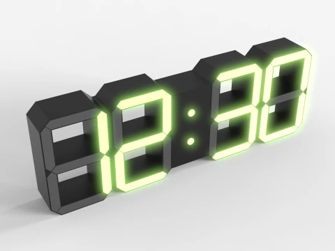 Minimalist Digital Clock 3D Model