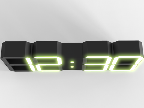 Minimalist Digital Clock 3D Model