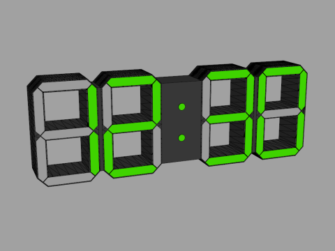 Minimalist Digital Clock 3D Model