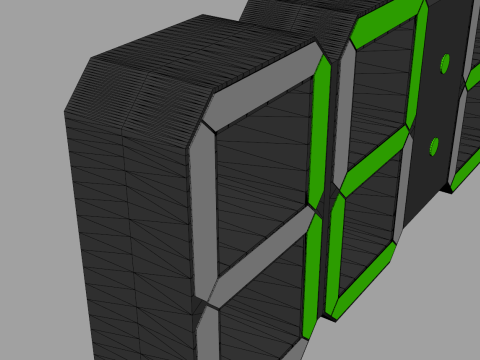 Minimalist Digital Clock 3D Model