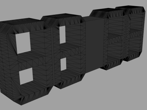 Minimalist Digital Clock 3D Model
