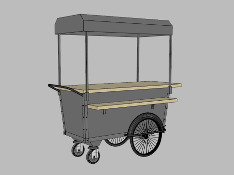 Mobile Coffee Cart Modelo 3D