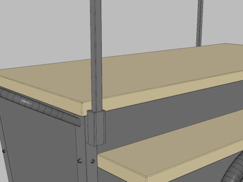 Mobile Coffee Cart Modelo 3D