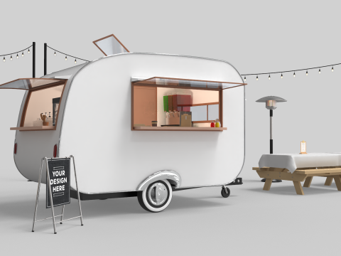 Mobile Food Cart 3D Модель