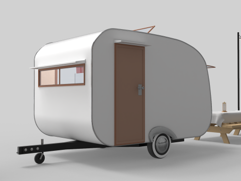 Mobile Food Cart 3D Model