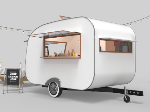Mobile Food Cart 3D Model