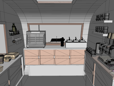 Mobile Food Cart 3D Model