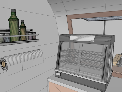Mobile Food Cart 3D Model