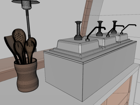 Mobile Food Cart 3D Model