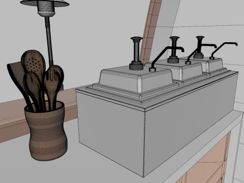 Mobile Food Cart 3D Model